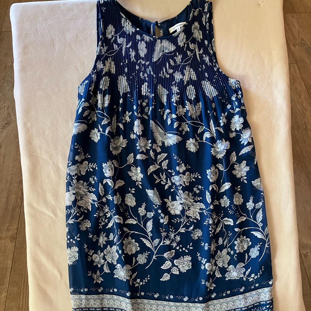 Max Studio Casual Blue and White Sundress size M